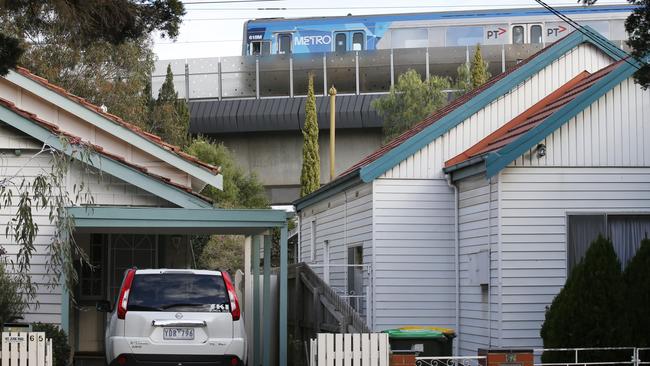 A new 3.2-kilometre stretch of elevated rail has opened for passengers between Caulfield and Hughesdale. Picture: David Caird