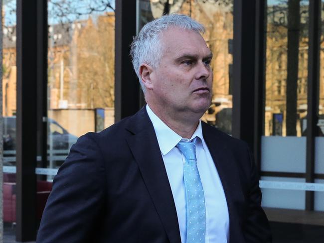 SYDNEY, AUSTRALIA - NCA NewsWIRE Photos- JULY 11 2023: Basketball Coach Shane Heal pictured leaving the Federal court in Sydney. Shane Heal has sued the Sydney Flames over his suspension after multiple bullying complaints were made against him. Picture: NCA NewsWIRE /Gaye Gerard