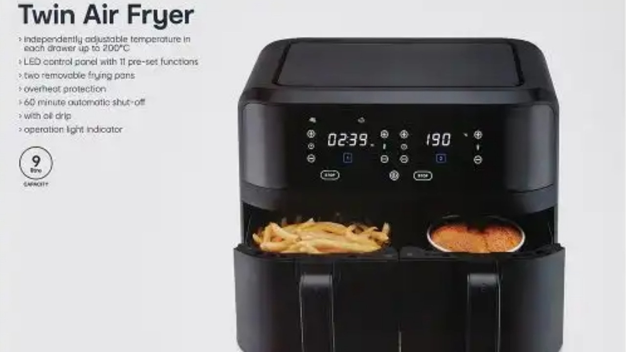 Kmart launches double air fryer of your dreams so clear your kitchen bench Kidspot