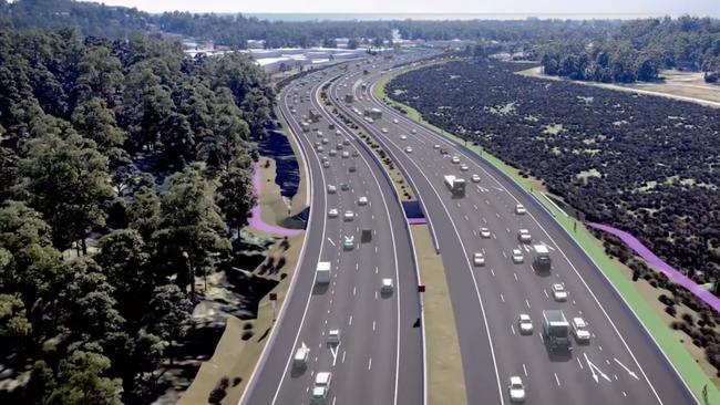 Artist impressions of the $1 billion Gold Coast M1 upgrade between Varsity Lakes and Tugun. Picture: Supplied