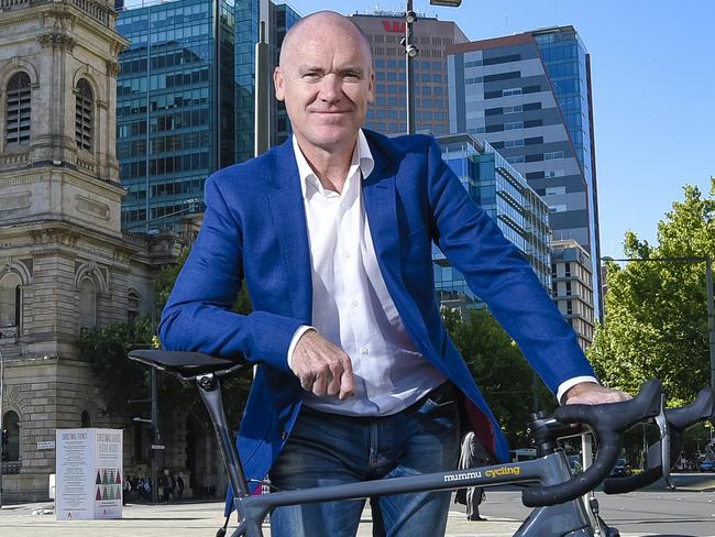 Tour Down Under race director Stuart O'Grady poses for a portrait at Victoria Square in Adelaide, Tuesday, December 2, 2019. (AAP Image/Roy Vandervegt) NO ARCHIVING