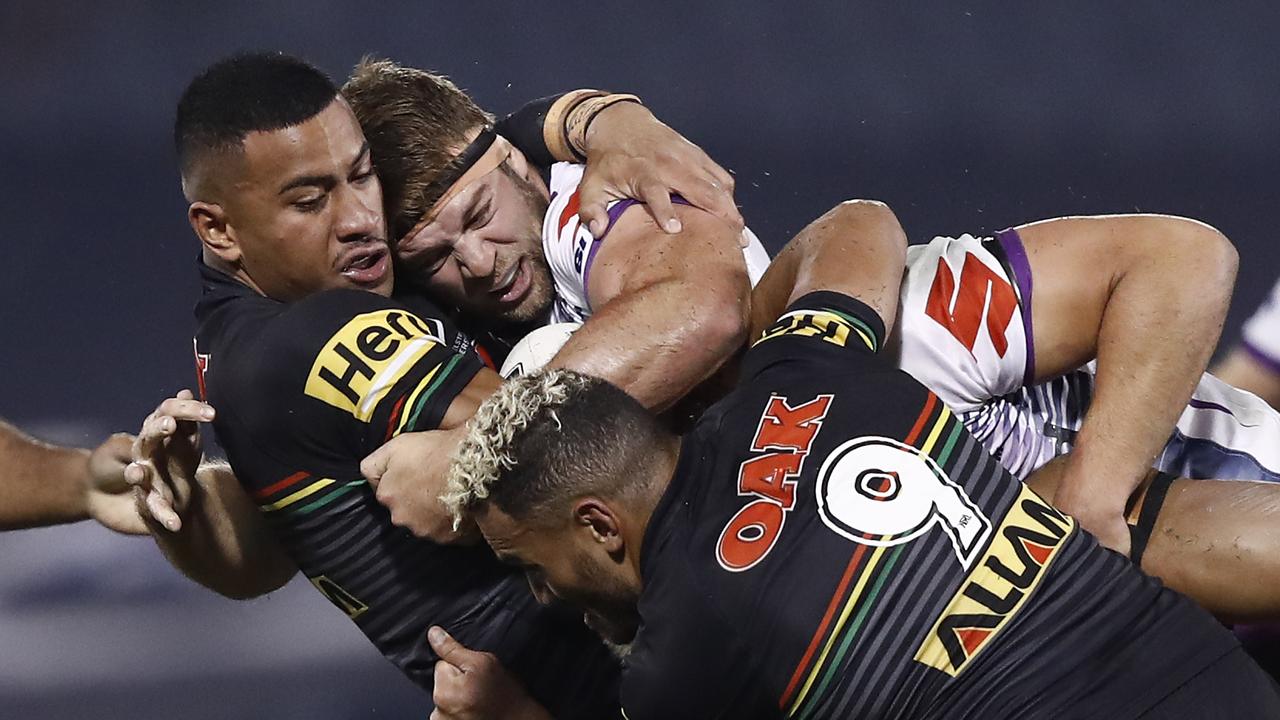 Christian Welch could be a danger man for the Panthers, putting pressure on Nathan Cleary’s kicking game. Picture: Getty Images.