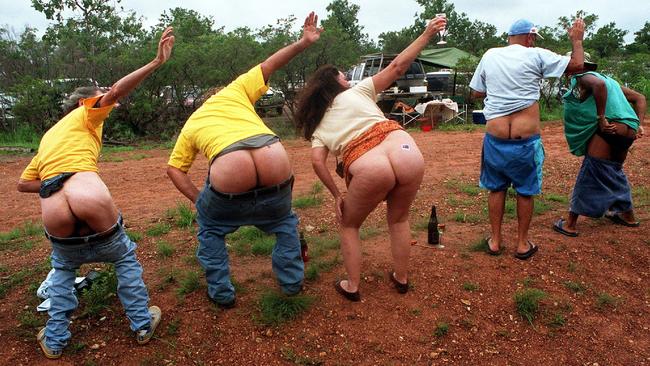 The annual ‘great moon’ at the Livingstone airstrip in the Northern Territory — where mooning remains legal.