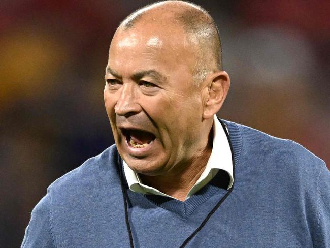 (FILES) Australia's head coach Eddie Jones is seen ahead of the France 2023 Rugby World Cup Pool C match between Wales and Australia at the OL Stadium in Decines-Charpieu near Lyon, south-eastern France on September 24, 2023. Rugby Australia said on October 31, 2023 it had accepted Eddie Jones' resignation as head coach of the Wallabies after just 10 months in the job, following their dismal showing at the World Cup. (Photo by SEBASTIEN BOZON / AFP)