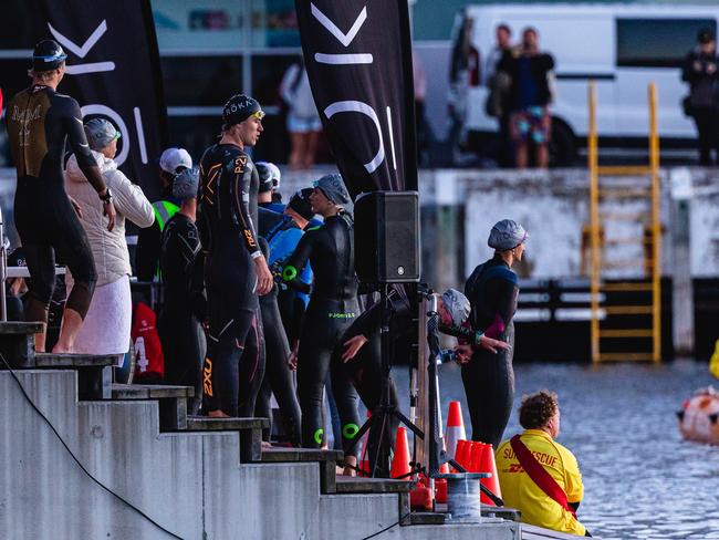 Competitors in the Ironman 70.3 Tasmania in Hobart Picture: Linda Higginson