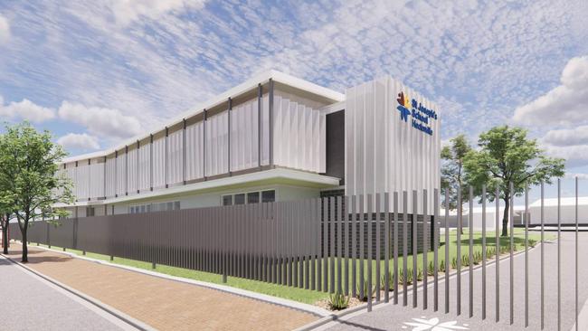 Renderings of the new two-storey building set for construction at St Joseph's School Hectorville. Picture: Supplied