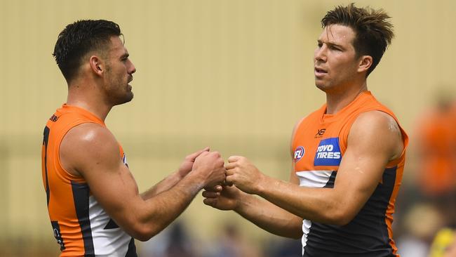 Giants captain Stephen Coniglio says he is not fazed by calls for Toby Greene to replace him as skipper. Picture: AAP