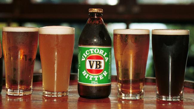 A slab of Victoria Bitter — with 24 cans holding 1.4 standard drinks — would jump to over $50 under a proposal to cut Australians’ alcohol ­consumption. Generic picture