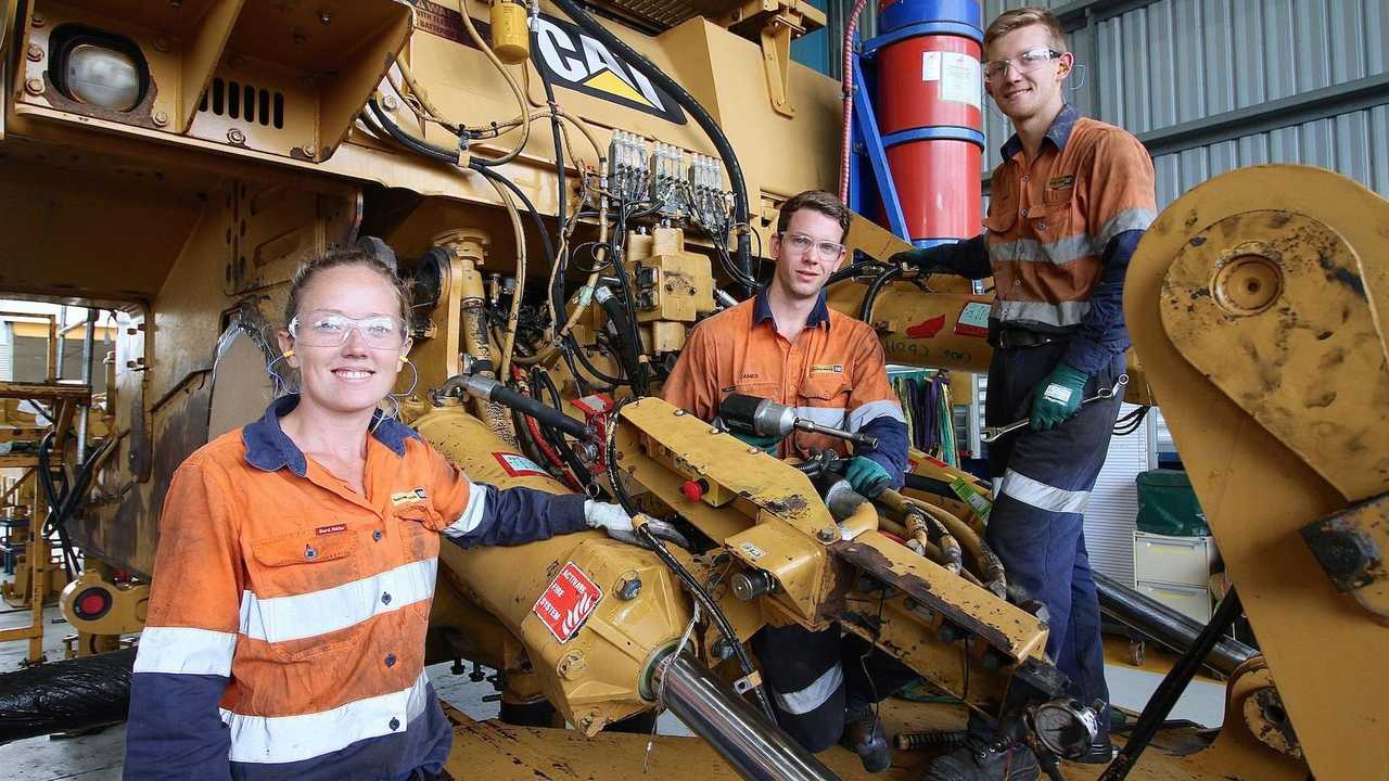 Hastings Deering workers Rockhampton workshops Dannielle Weston, James Inslay, Riley Stewart