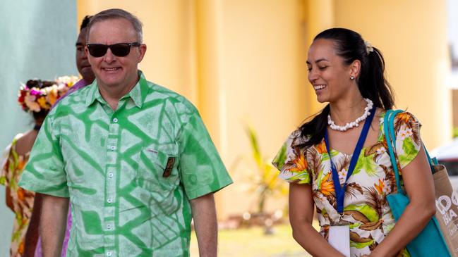 Mr Albanese in Rarotonga on Thursday (AEDT). Picture: DFAT