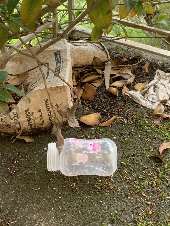 A child's blanket and bottle sprawled outside a home on The Boulevard in Morwell. Picture: Brianna Travers