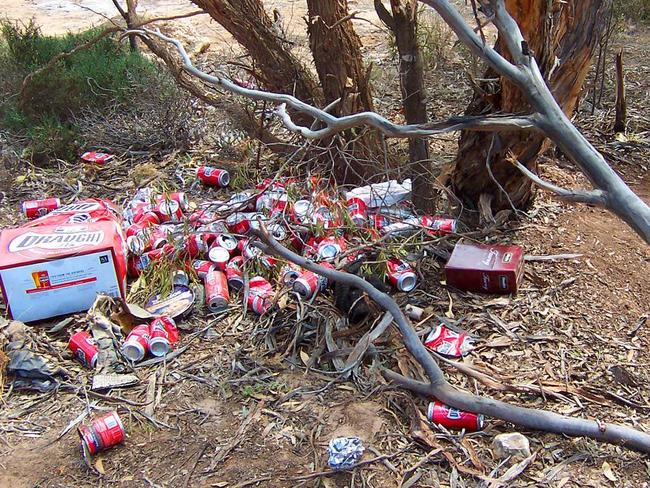 Images purporting to show the issue of rising public drinking and anti-social behaviour in the regional SA town of Ceduna since Labor scrapped the Cashless Debit Card system. Picture: Supplied,