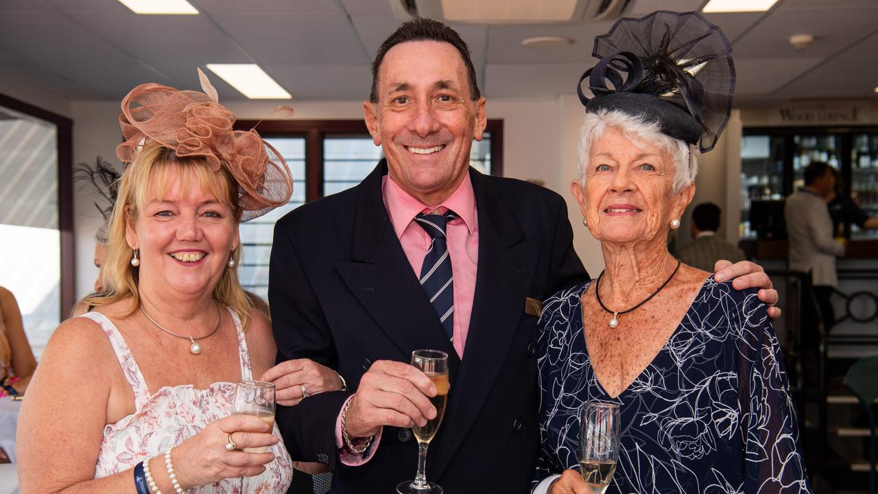 Leonie McNally, Anthony and Kyleen Schuman at the 2024 Darwin Cup. Picture: Pema Tamang Pakhrin