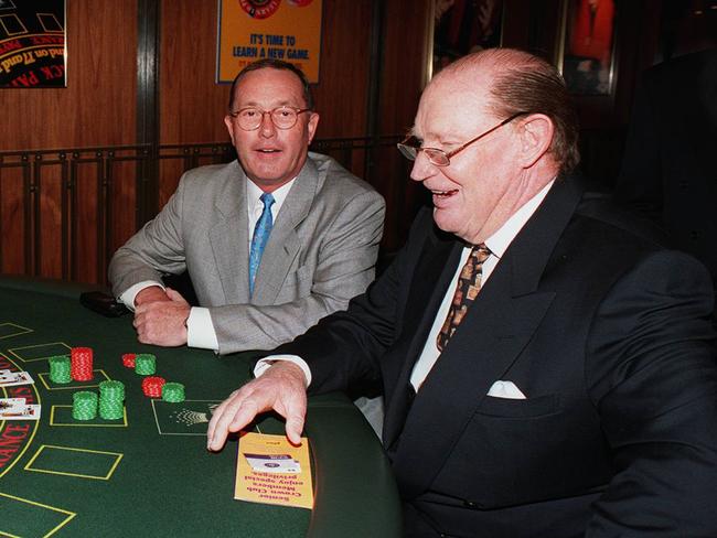 Lloyd Williams and Kerry Packer at Crown Casino.