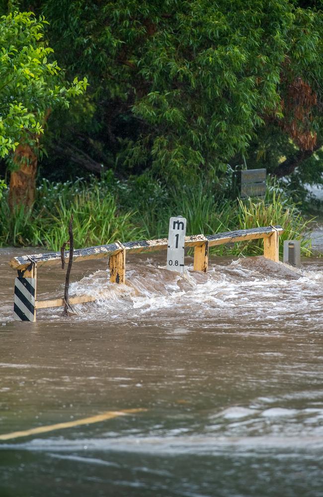 Roads cut due to flooding in Toowoomba. Picture: David Martinelli