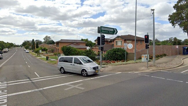 Intersection of Prairie Vale Rd and Cowpasture Rd, Bossley Park, where the man is alleged to have been carjacked. Picture: Google Maps