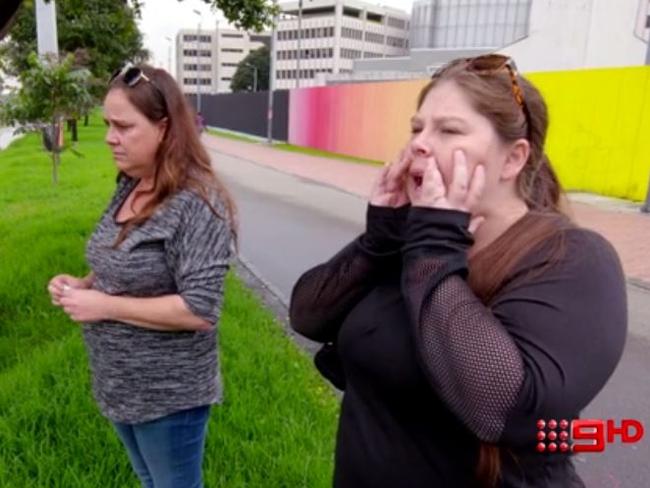 Cassie Sainsbury's mother Lisa Evans and sister Khala in Bogota. Picture: Channel 9