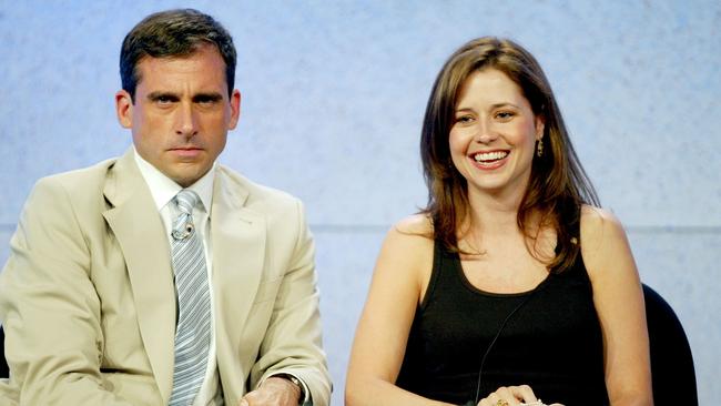 Steve Carell and Jenna Fischer.