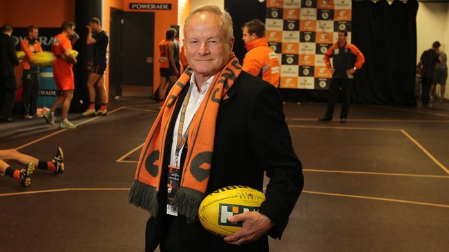 GWS Giants Chairman Tony Shepherd in the Giants changerooms.