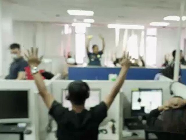 Moment call centre in Philippines is raided. Picture: ABC