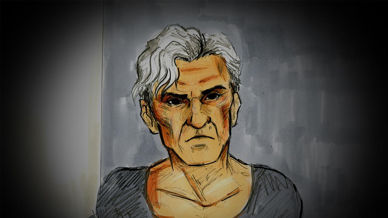 A court sketch of former AFL player and coach Dani Laidley during a bail hearing at Melbourne Magistrates Court in May, 2020. AAP Image/Nine News