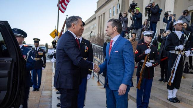 Defence Minister Richard Marles meets with US Defence Secretary Pete Hegseth in Washington D.C. Picture: Supplied