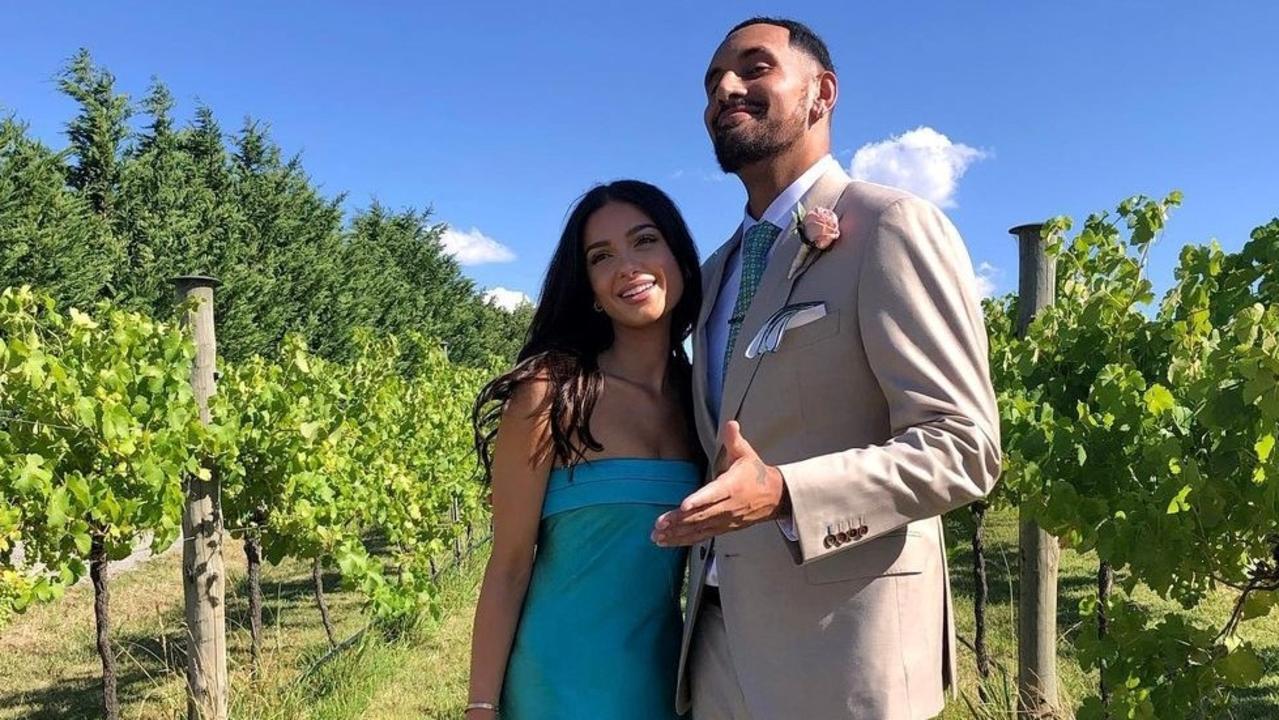 Costeen Hatzi and Nick Kyrgios attended the wedding of Kyrgios' brother in February. Picture: Instagram