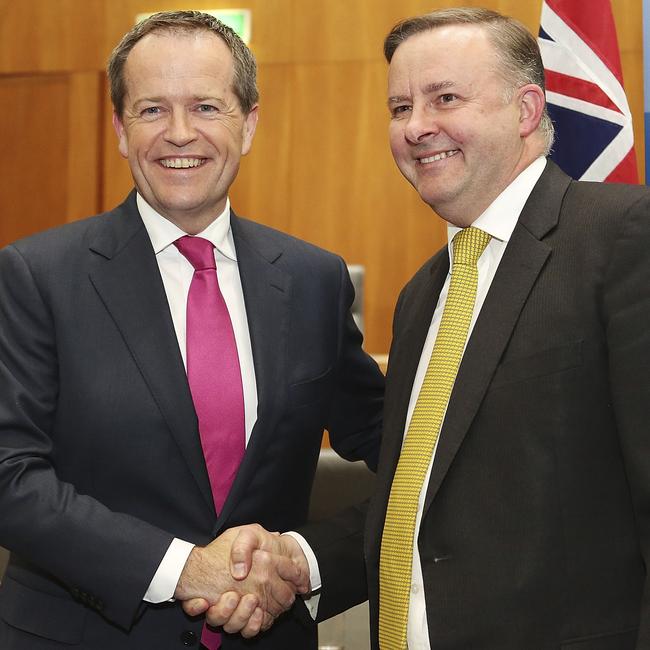 Bill Shorten and Anthony Albanese in 2013.