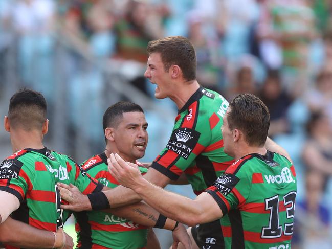 It didn’t slow the Rabbitohs down as they romped into the lead.