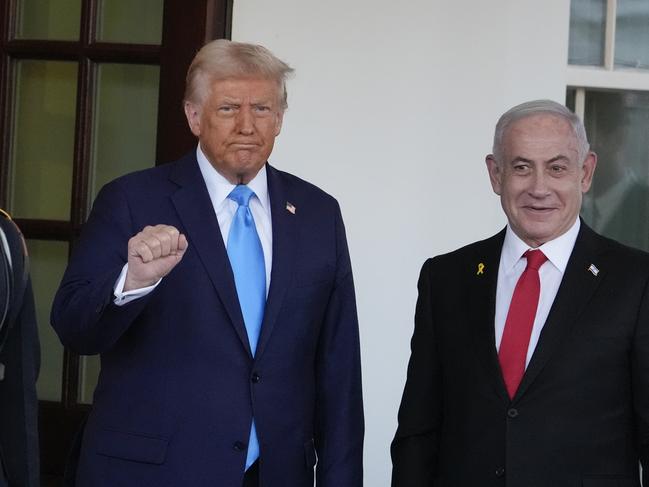 President Donald Trump greets Israeli Prime Minister Benjamin Netanyahu as he arrives at the West Wing of the White House, Tuesday, Feb. 4, 2025, in Washington. (AP Photo/Alex Brandon)