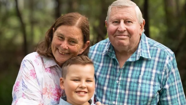 Stan, right, with his wife Lin and their grandson Tommy. Picture: GoFundMe