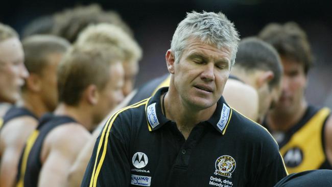 Danny Frawley has a tough day in the office as Richmond coach in 2004.