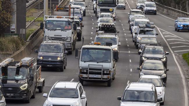 Traffic entering the Domain Tunnel after an accident in the tunnel.Picture by Wayne Taylor 1st August 2023