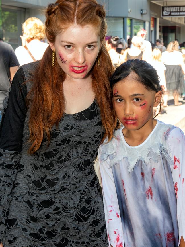 Rhiannon Jones and Seidia Maalo from Beaconsfield at Mackay Charity Zombie Walk. Saturday, October 30, 2021. Picture: Michaela Harlow