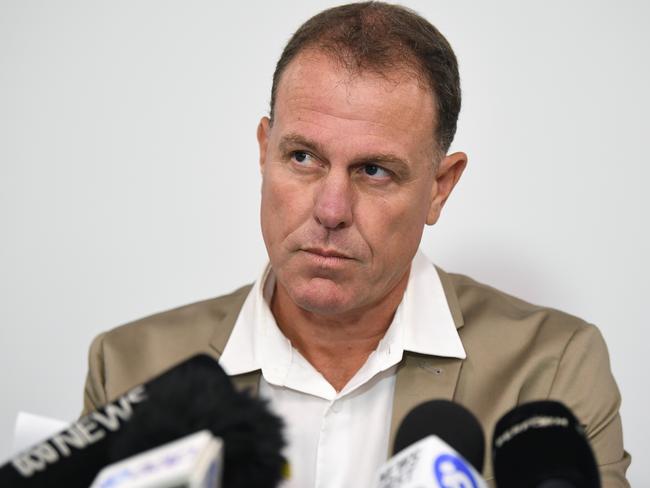 Former Matildas' head coach Alan Stajcic speaks to the media in Sydney, Monday, February 11, 2019. (AAP Image/ Joel Carrett) NO ARCHIVING