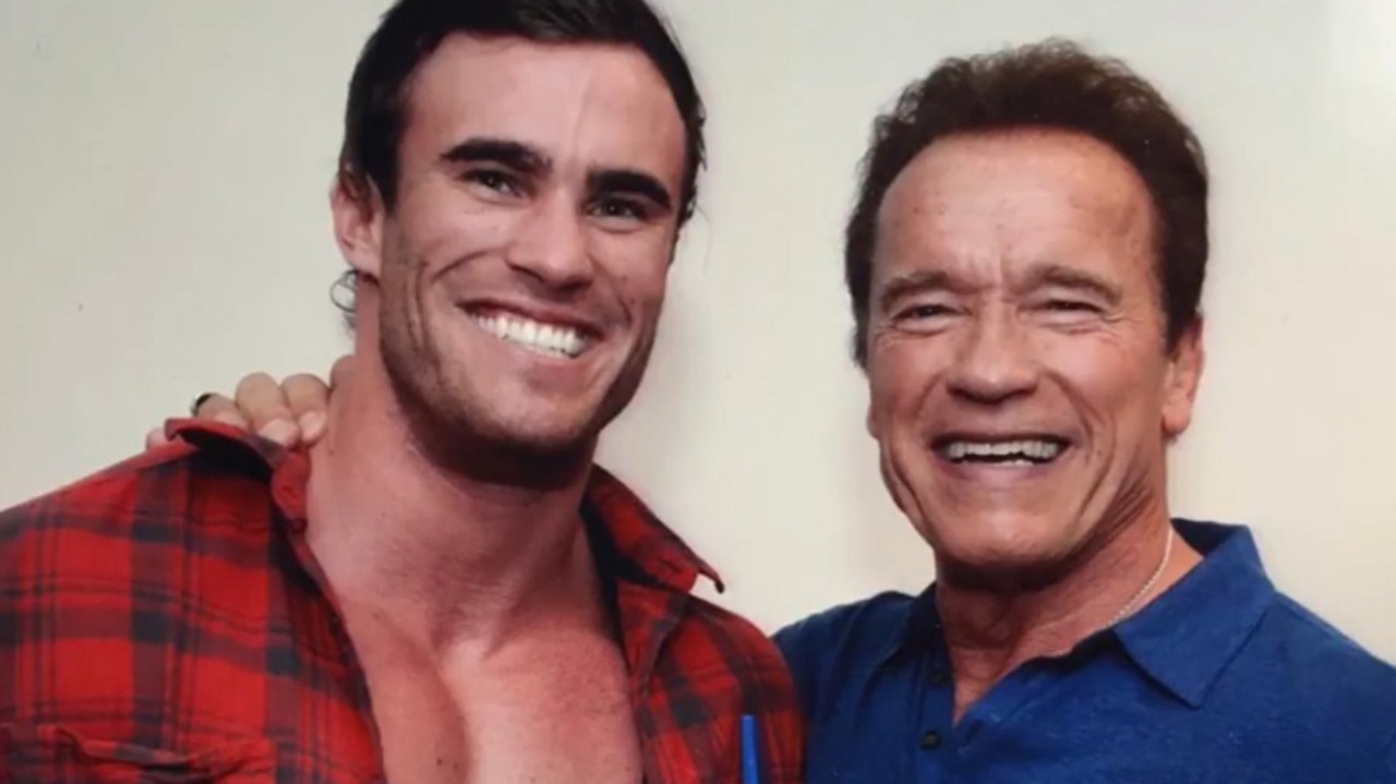 Calum Von Moger played Arnold Schwarzenegger in the film Bigger. Picture: Supplied