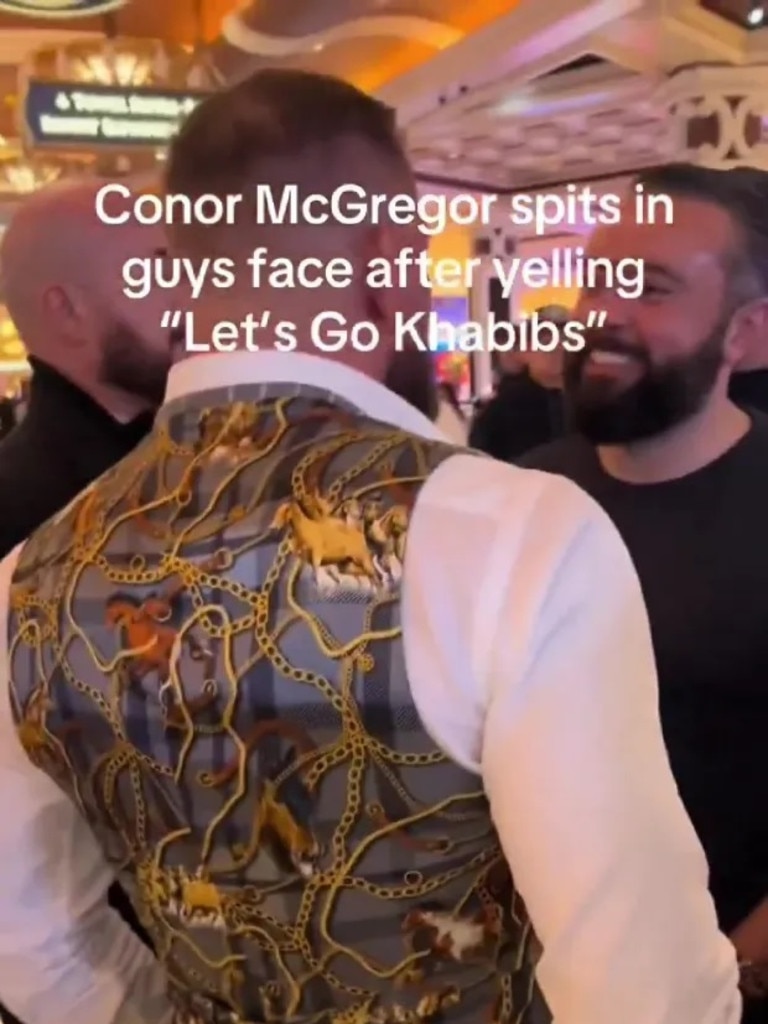 Conor spits in the face of a fan.