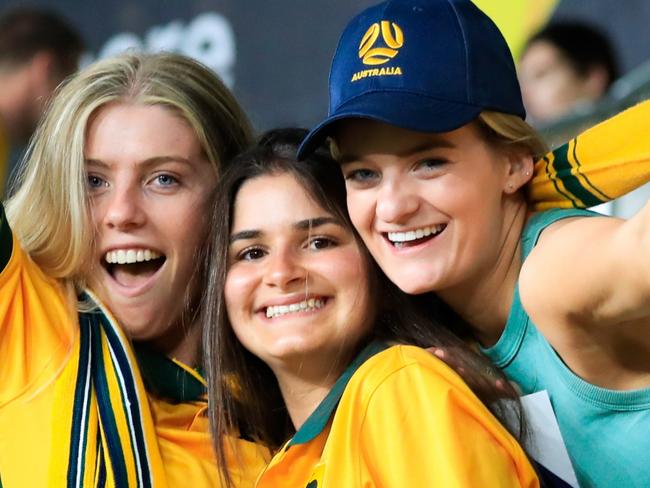 Caption: Lockdown frowns became faces of joy in Western Sydney as CommBank Stadium which has hosted the first live football events with a crowd in Sydney since Covid restrictions were introduced in late June. A total of 27,357 fans turned out for back-to-back international matches between Australia’s women’s football team the Matildas and Brazil on Saturday October 23 and Tuesday October 26. Picture: Emma Rothfield