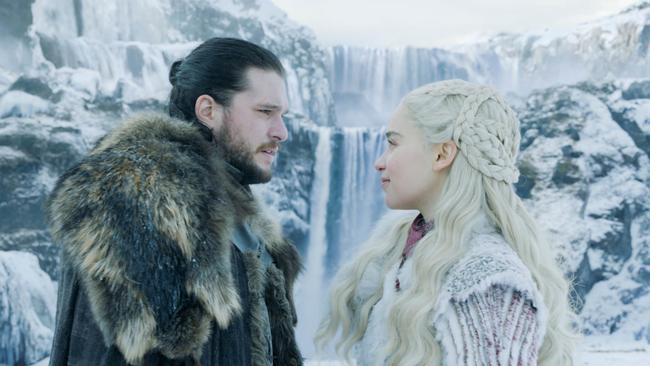 Kit Harington as Jon Snow and Emilia Clarke as Daenerys Targaryen in a scene from the eighth season of the long-running fantasy series. Photo: HBO