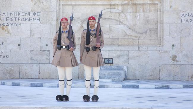 Guards at Syntagma Square in Athens.