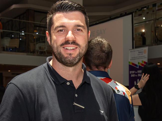 Brent Potter at the 2023 NO MORE walk against Domestic and Family Violence at Casuarina Square is part of the International 16 days of activism against family and domestic violence. Picture: Pema Tamang Pakhrin