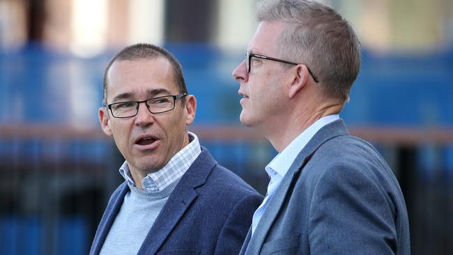 David Rath (left) has joined St Kilda to oversee the Saints’ coaching, leadership and game analysis departments after working with Steven Hocking at the AFL. Pic: Michael Klein