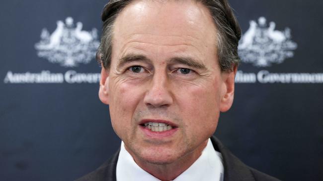 Health Minister Greg Hunt announced a national children’s mental health and wellbeing strategy. Picture: NCA NewsWire / Ian Currie