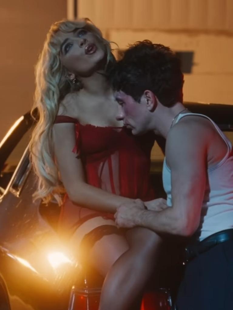 There was a lot of nuzzling going on in the music video. Picture: sabrinacarpenter/Instagram