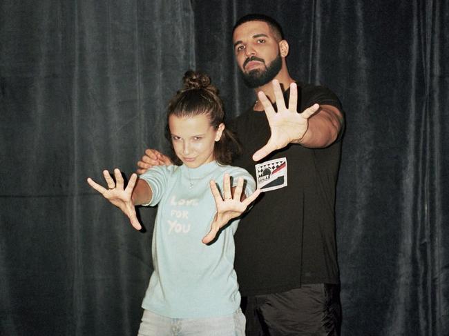 Millie Bobby Brown and Drake meet in Brisbane in November last year. Picture: Instagram