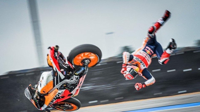 Marc Marquez thrown from his bike