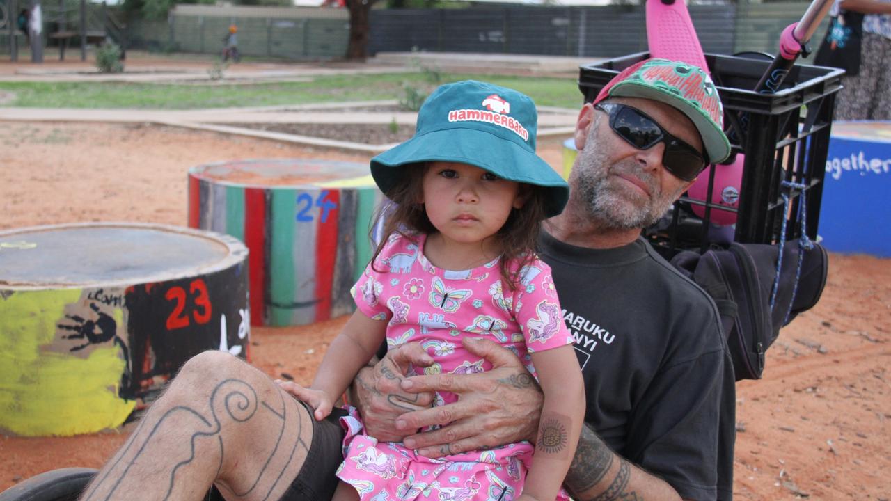 Scott Haynes and his daughter Yana at the Bikes Mwerre afternoon. Picture: Gera Kazakov