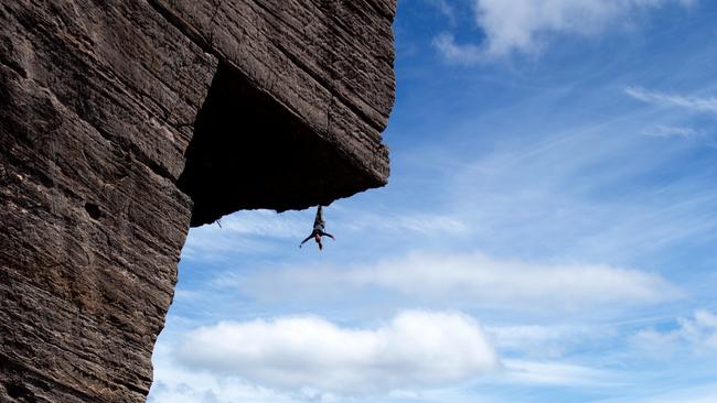 Ms Brandt climbing at the Grampians National Park in October 2019. Picture: Matt Ray