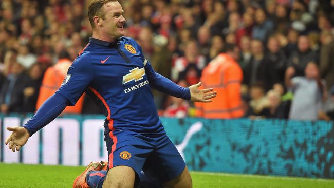 Wayne Rooney of Manchester United celebrates.