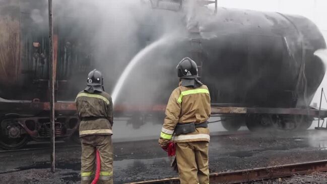 Makiivka fuel depot ablaze after blast near Donetsk